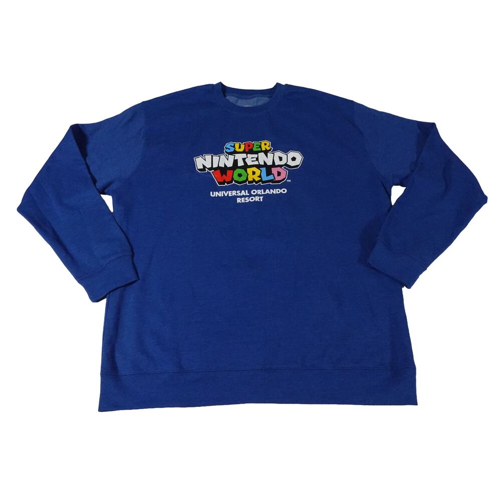 Super Nintendo World Universal Orlando Resort Blue Sweatshirt Men's 3XL